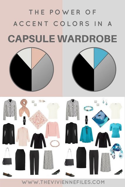 The Power of Accent Colors in the Capsule Wardrobe: Turquoise & Blush with Grey, Black, and White