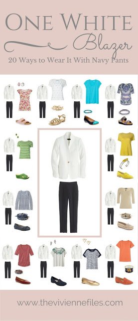 How to Wear a White Blazer and Navy Pants I Have LOTS of Ideas. The Vivienne Files