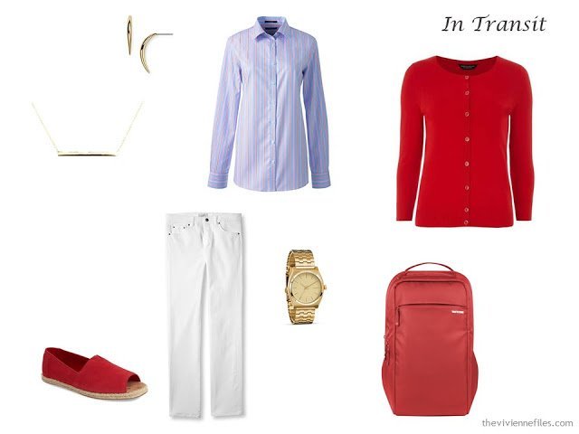 A Travel Capsule Wardrobe: Red, White and Blue for Uncertain Weather