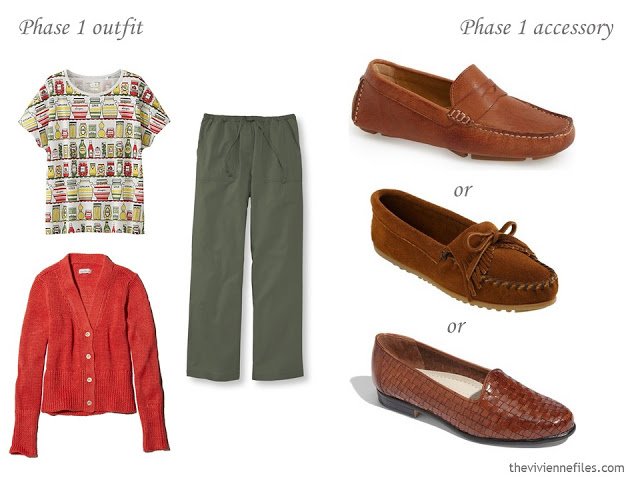 How to Add Accessories to a Capsule Wardrobe: Olive, White, Tomato and Mustard - shoes
