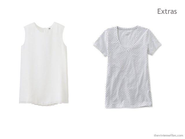 2 tops in a summer travel capsule wardrobe