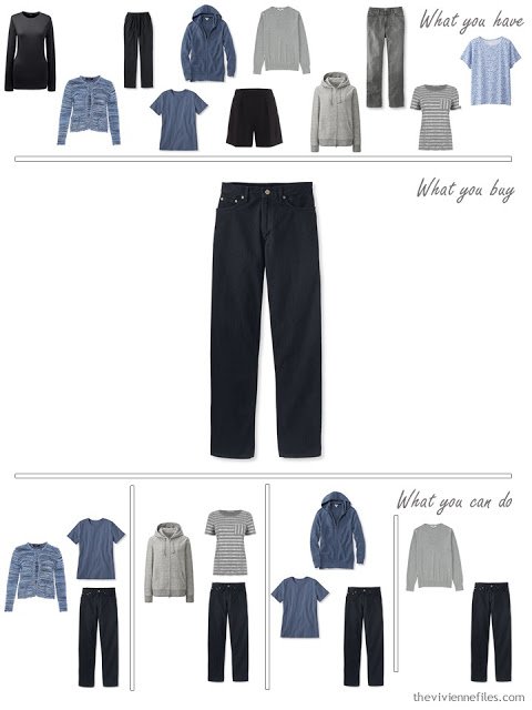 How to build a capsule wardrobe from scratch in black, blue, and grey