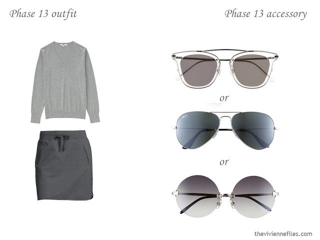 How to add accessories to a capsule wardrobe in black, blue, and grey