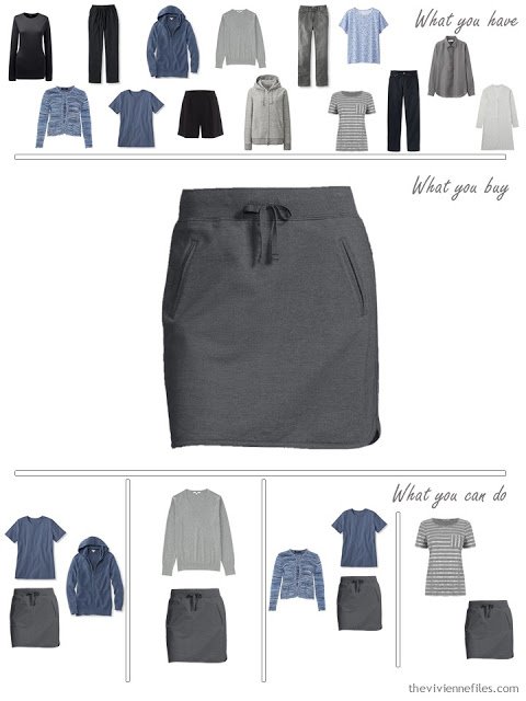 How to build a capsule wardrobe from scratch in black, blue, and grey