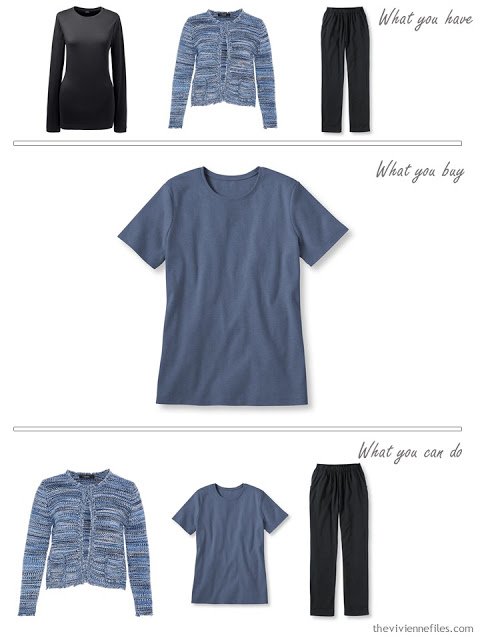 How to build a capsule wardrobe from scratch in black, blue, and grey
