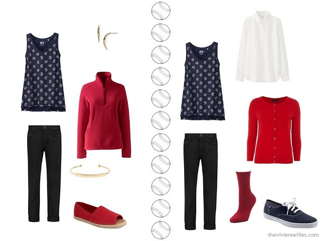 A Travel Capsule Wardrobe: Red, White and Blue for Uncertain Weather