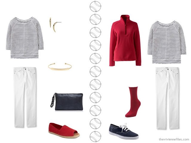 A Travel Capsule Wardrobe: Red, White and Blue for Uncertain Weather