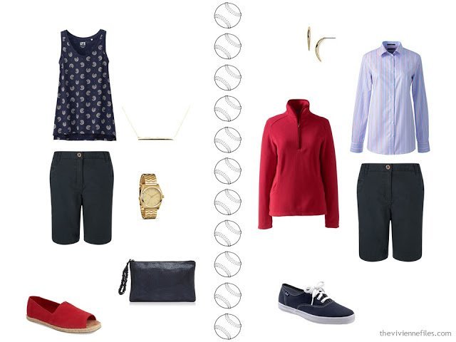 A Travel Capsule Wardrobe: Red, White and Blue for Uncertain Weather