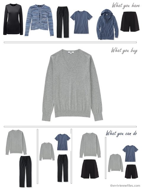 How to build a capsule wardrobe from scratch in black, blue, and grey