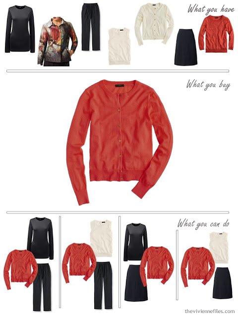 How to build a capsule wardrobe around an art jacket in black, ivory, and russet red