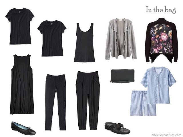 A Travel capsule wardrobe in black for a long weekend trip