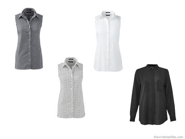 Four black and white tops for a capsule wardrobe
