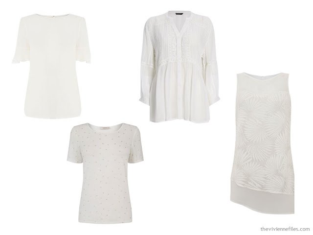 4 white tops - alternatives to the "crisp white button-front shirt"