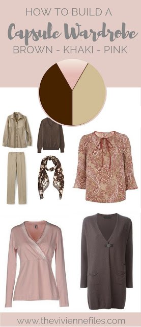 How to build a capsule wardrobe in a brown beige and pink color palette