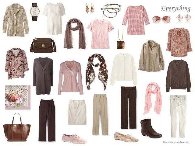 How to Build a Fall & Winter Capsule Wardrobe in Brown, Khaki and Pink 