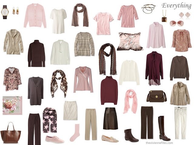 How to Build a Fall & Winter Capsule Wardrobe in Brown, Khaki and Pink 