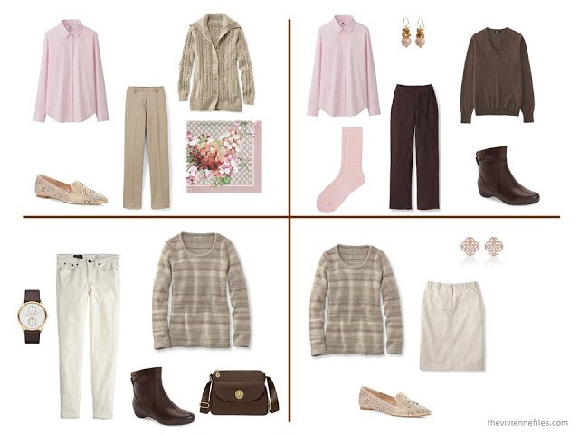 How to Build a Fall & Winter Capsule Wardrobe in Brown, Khaki and Pink 