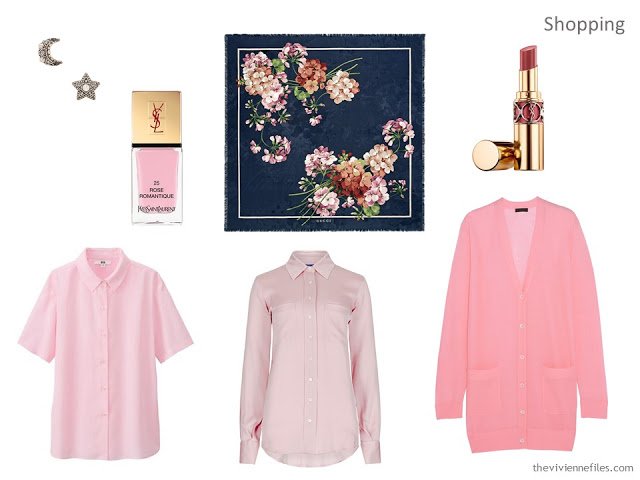 pink additions to a navy wardrobe