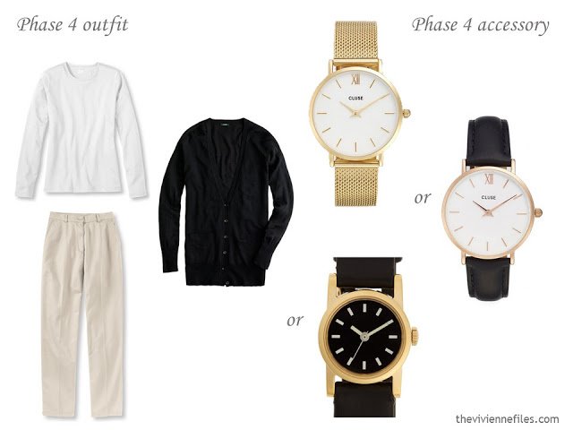 3 watches to wear with a black, white and beige outfit