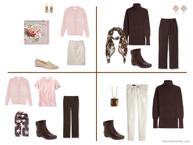 How to Build a Fall & Winter Capsule Wardrobe in Brown, Khaki and Pink 