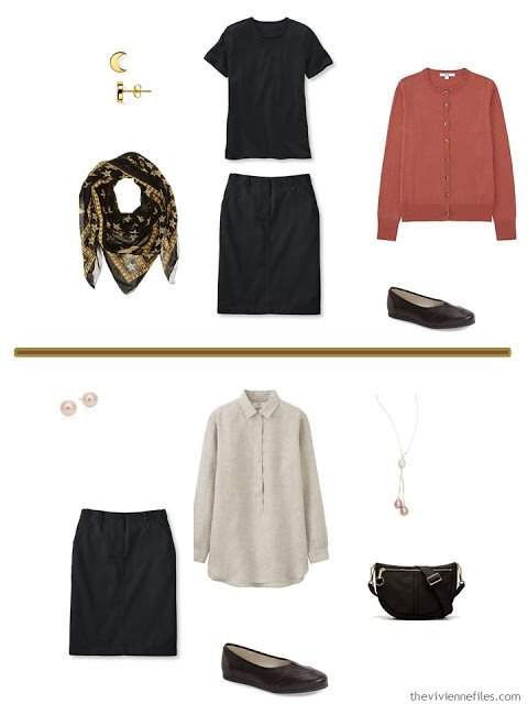 A travel Capsule Wardrobe color palette inspired by art: Owl on Ginko Branch by Ohara Koson