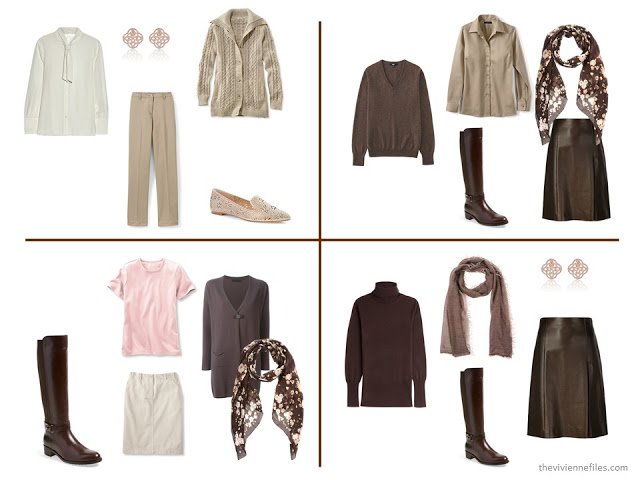How to Build a Fall & Winter Capsule Wardrobe in Brown, Khaki and Pink 
