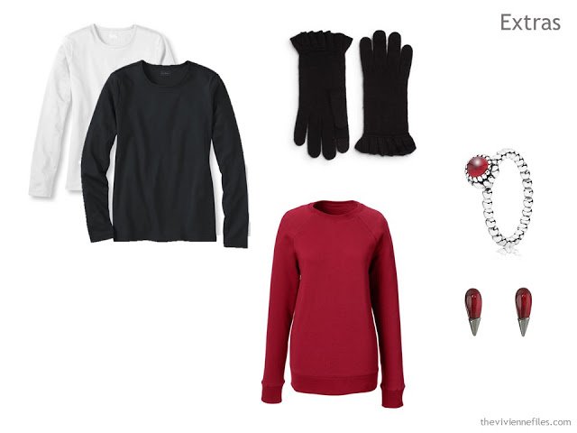 A Winter Travel Capsule Wardrobe in Black, Red and White