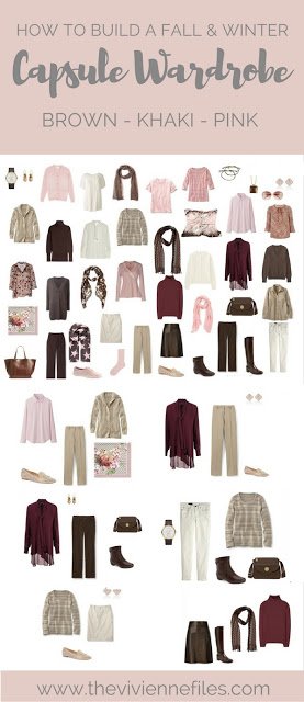 How to Build a Fall & Winter Capsule Wardrobe in Brown, Khaki and Pink 