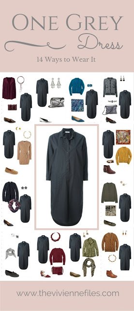 One Dark Grey Dress in a Capsule Wardrobe: 14 Ways to Wear It
