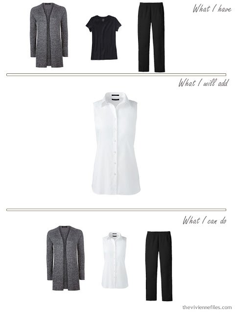 adding a white sleeveless top to a travel wardrobe