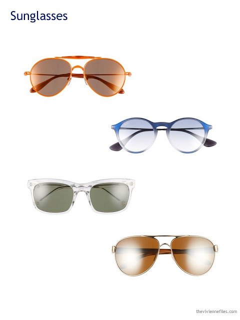 A Capsule Wardrobe in Beige, Bright Blue and Orange: Expanding Your Accessories - sunglasses