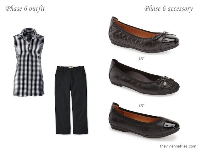 three choices of ballet flats to wear with a simple summer outfit