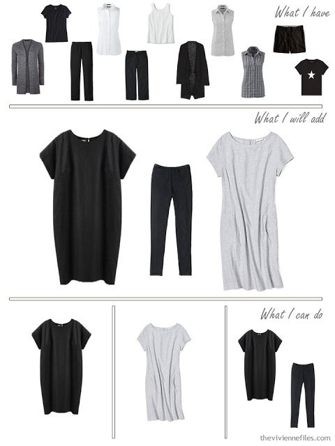 add a pair of dresses to a travel capsule wardrobe