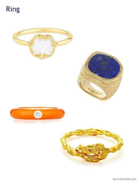 A Capsule Wardrobe in Beige, Bright Blue and Orange: Expanding Your Accessories - rings