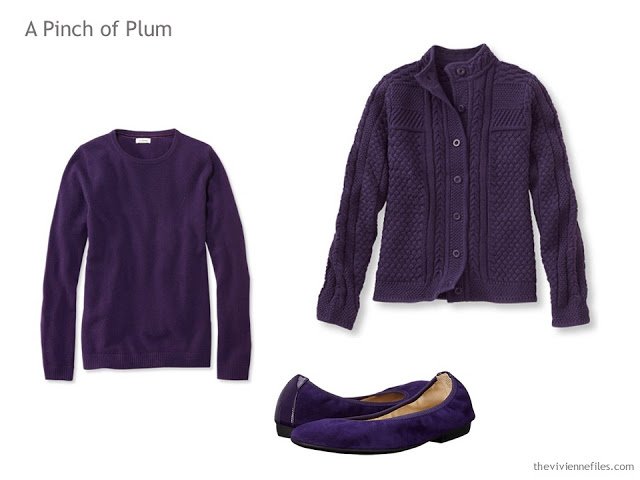 Capsule wardrobe colour palette inspiration - a pinch of plum with 6 neutral colors