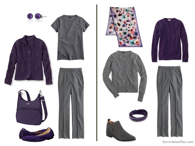 Capsule wardrobe colour palette inspiration - a pinch of plum with grey