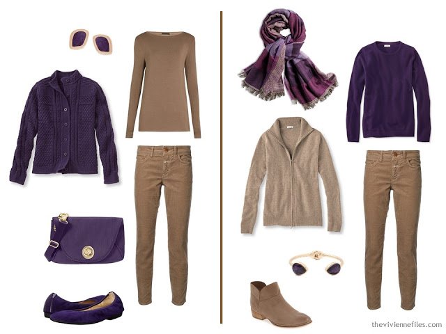 Capsule wardrobe colour palette inspiration - a pinch of plum with beige