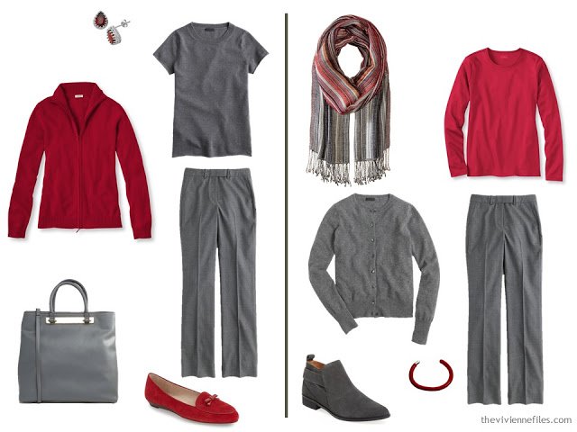 How to wear a soupcon of scarlet red in the capsule wardrobe