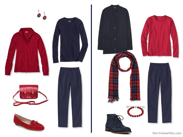 How to wear a soupcon of scarlet red in the capsule wardrobe