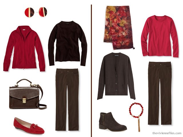 How to wear a soupcon of scarlet red in the capsule wardrobe