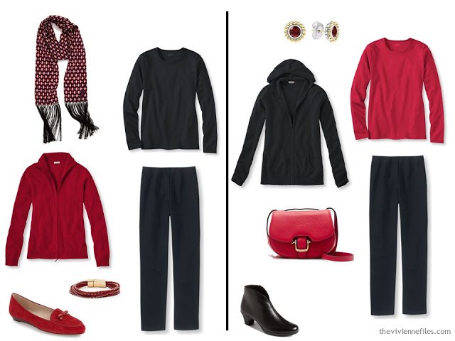 How to wear a soupcon of scarlet red in the capsule wardrobe