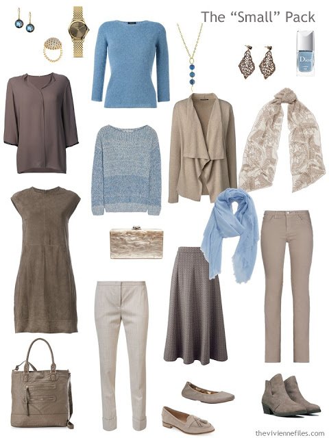 Capsule wardrobe in a blue and beige color palette inspired by art - Portrait of Pablo Picasso by Juan Gris