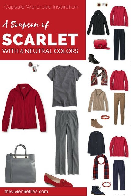 How to wear a soupcon of scarlet red in the capsule wardrobe