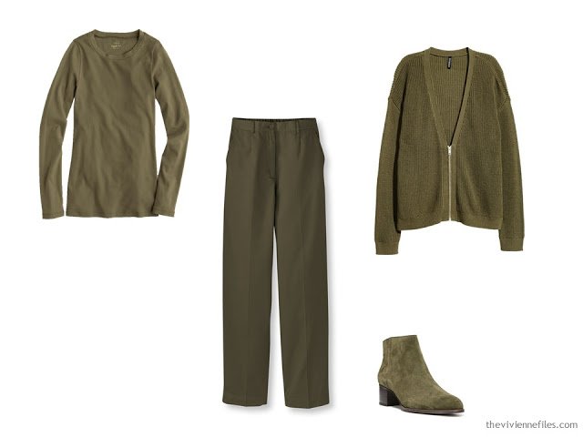 Olive green foundation capsule wardrobe