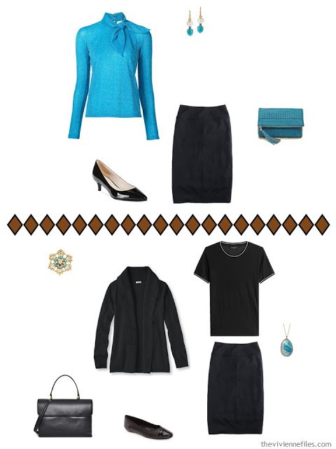 how to wear a black pencil skirt - dress and casual