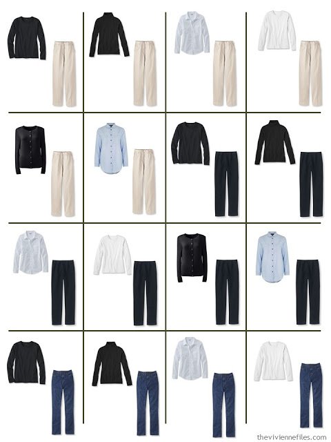 Common capsule wardrobe building blocks