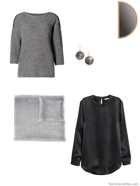 Capsule wardrobe color palette in grey and purple inspired by art: El Trovador by Claudio Bravo