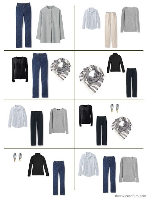 Capsule wardrobe color palette in grey and teal, inspired by Art: Untitled by Wilfredo Lam