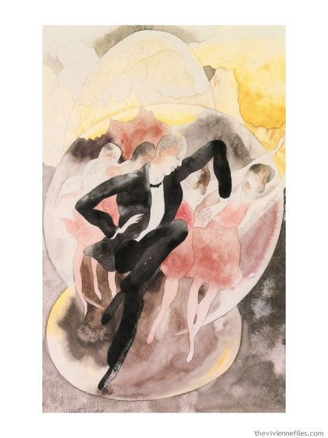 The French 5-Piece Wardrobe In Vaudeville: Dancer with Chorus by Charles Demuth