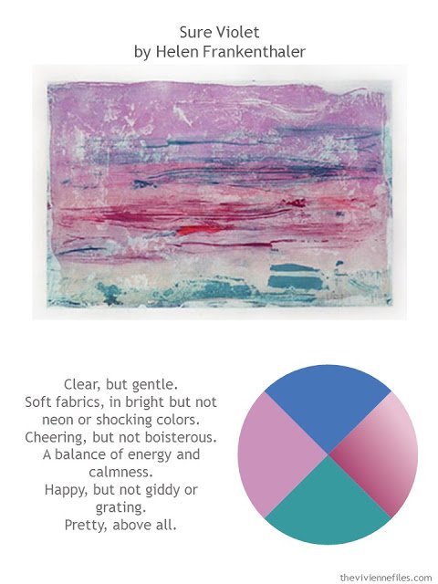 Sure Violet by Helen Frankenthaler with style guidelines and color palette